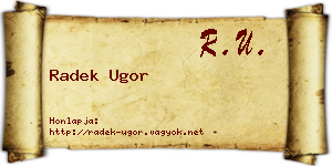 Radek Ugor névjegykártya